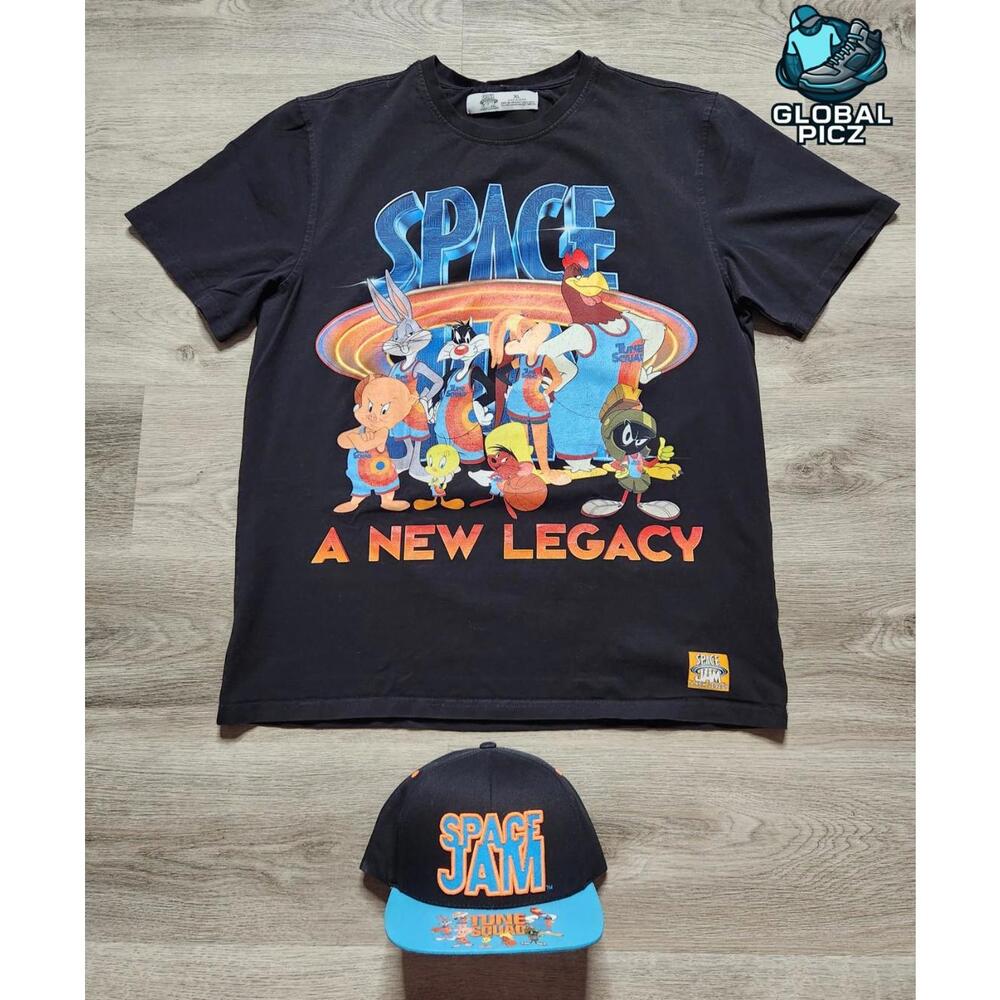 Space Jam A New Legacy Tune Squad T-Shirt mens  size XL with Snapback Hat